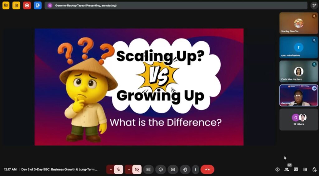 Biz Breakthrough Challenge Gerome Tayao Scaling-up versus growing-up